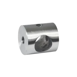 Držiak tyče ø 12 mm, plochý, závit M5, brúsená AISI 304 Držiak tyče ø 12 mm, plochý, závit M5, brúsená AISI 304